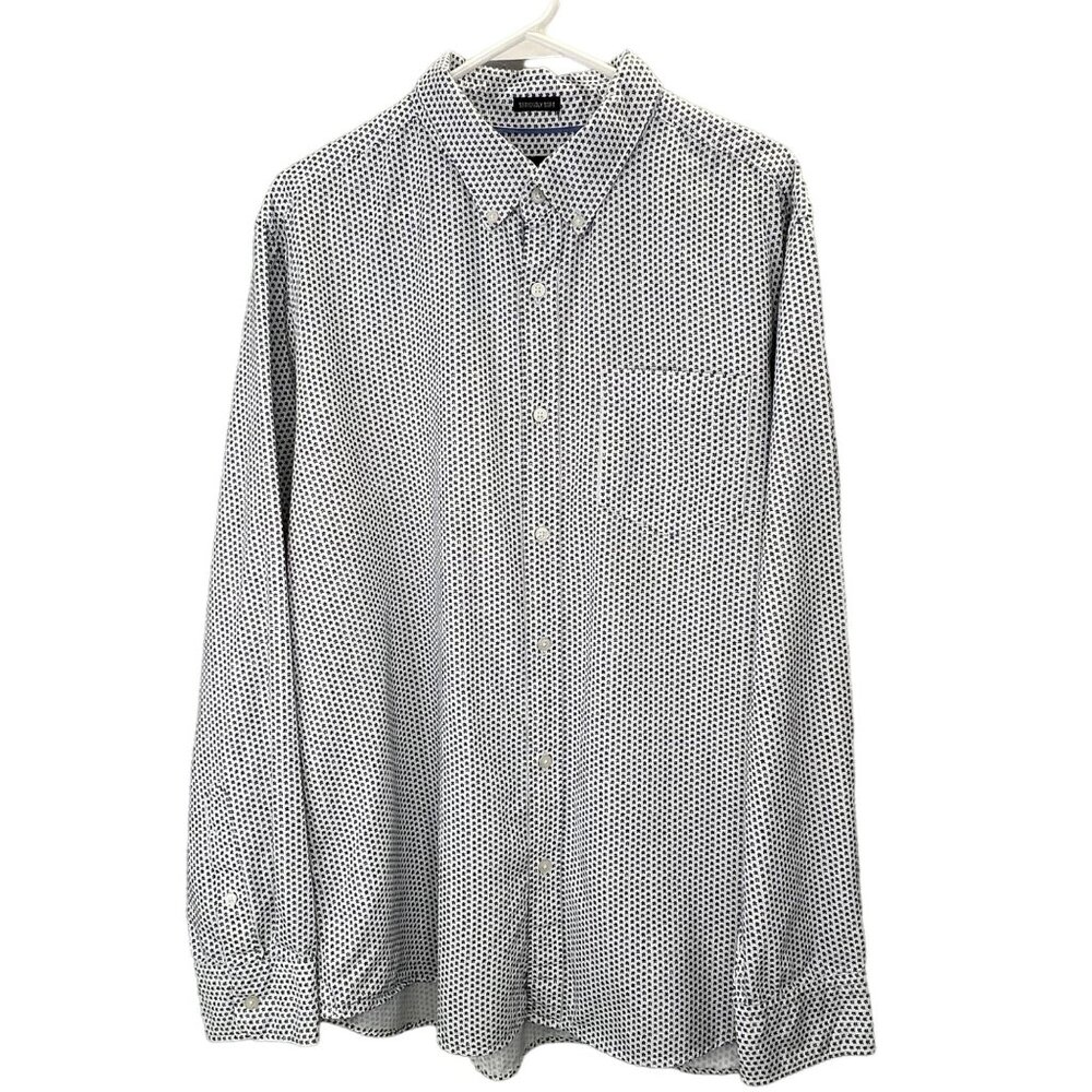 American Eagle Seriously Soft Button Down Shirt size XL Blue White Floral Men
